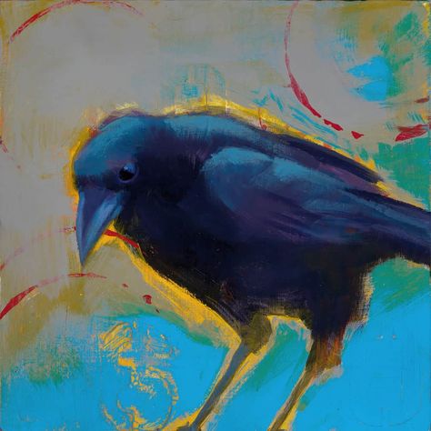 Example Work - Painting Lessons With Marla Marla Baggetta, Crow Pictures, Crow Painting, Crow Art, Raven Art, Pastel Paintings, Bird Artwork, Paintings Art, Watercolor Art Lessons