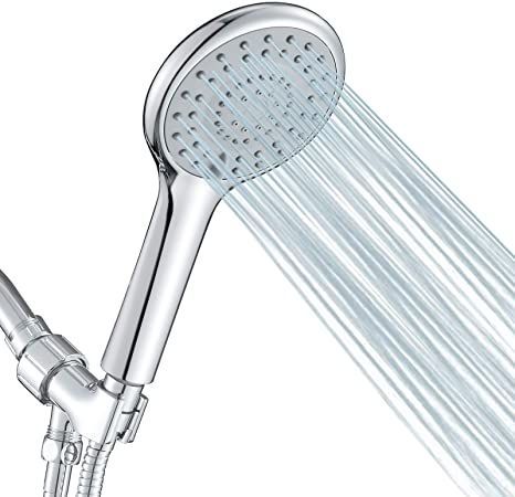 FYRLLEU High Pressure Shower Head with Handheld, 5 Functions Shower Head Hand-held High Flow Handheld Shower Head with Hose, Bracket Rubber Washers Shower Heads With Handheld, Detachable Shower Head, Shower Head With Handheld, Large Shower Heads, Shower Head With Hose, High Pressure Shower Head, Dual Shower Heads, Fixed Shower Head, Handheld Shower Head