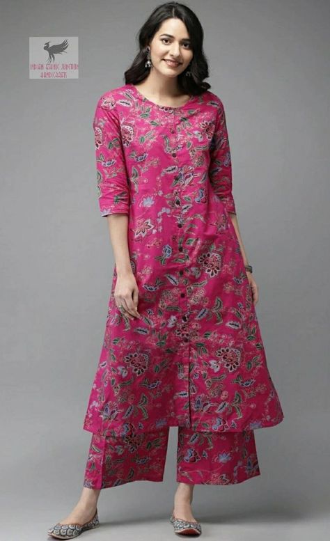 A Line Kurti, Stylish Kurtis Design, Simple Kurti Designs, Long Kurti Designs, Kurta Neck Design, Cotton Kurti Designs, Dress Design Patterns, Printed Kurti, Kurta Designs Women