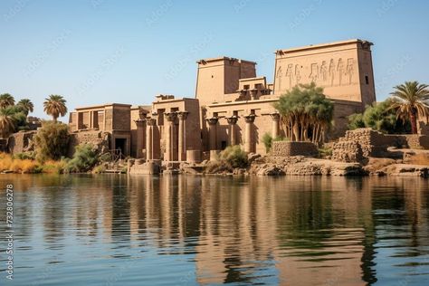 Ancient Egyptian Palace, Egyptian Palace, Ancient House, Environment Reference, Gardens Of Babylon, Ancient Houses, Egyptian Inspired, Palace Garden, Egyptian Symbols