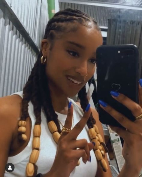 Loc Cornrows With Added Hair, Loc Hairstyles For Vacation, Space Bun Loc Style, Hairstyles Locs Short, Cornrow Loc Styles For Women, Holiday Loc Styles, Locs Cornrow Style, Braided Locs Styles For Women, Cornrows On Locs