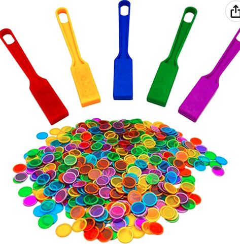 JUNWRROW Magnetic Bingo Wand with Chips,5-Pack& 500 Metal Chips, 5 Color Metal Chips-for Large Group Games,Family Game Night, Sensory Bins,Counting and Sorting,Science& Educational Activities Morning Stem Bins, Stem Bins, First Grade Freebies, Large Group Games, Articulation Games, Bingo Chips, Preschool Decor, Prek Classroom, Magnetic Building Blocks