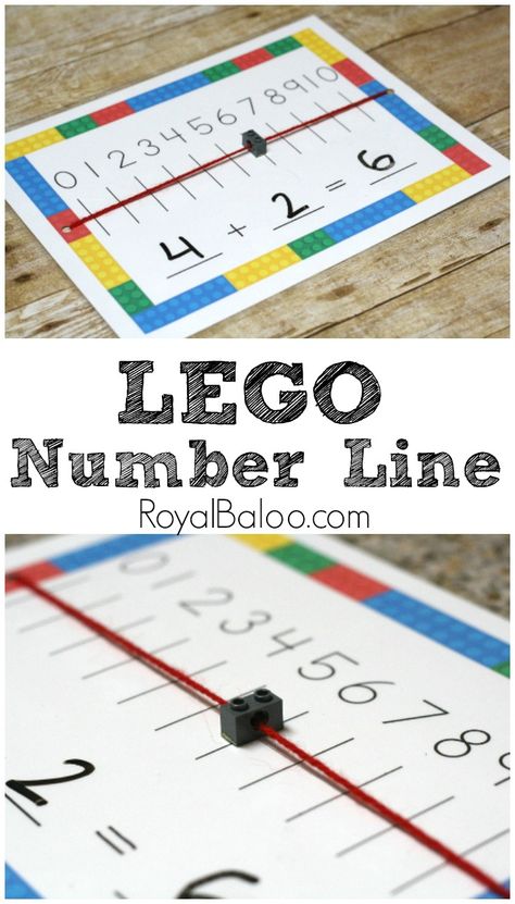 LEGO Number Line mat for LEGO addition and subtraction! Number Line Addition, Lego Math, Addition Practice, Math Intervention, Kindergarten Math Activities, Math Help, Unit Studies, Math Addition, Math Methods