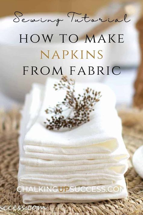 Cloth Table Napkins, Best Fabric For Cloth Napkins, Diy Linen Napkins How To Make, Making Cloth Dinner Napkins, Sew Napkins Easy, Table Napkins Size, Diy Cloth Napkins Wedding, Napkin Diy Ideas, Napkin Sewing Ideas