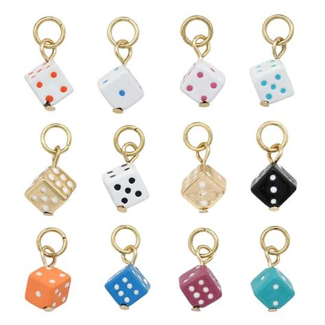 Dice Charm Mix by Bead Landing™ Bead Landing, Collar Pins, Bf Gf, Glass Charms, Michael Store, Clay Necklace, Jewelry Making Charms, A New Beginning, Dangly Earrings