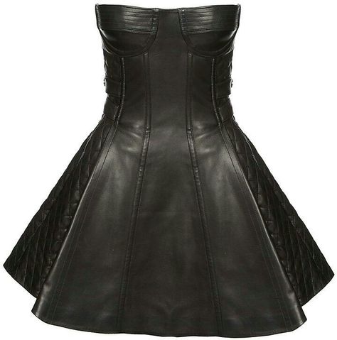 Black leather givenchy Black Bustier Dress, Christophe Decarnin, Short Black Cocktail Dress, Leather Skater Skirts, Black Flare Skirt, Corset Style Dresses, Balmain Dress, Black Skater Skirts, Leather Bustier