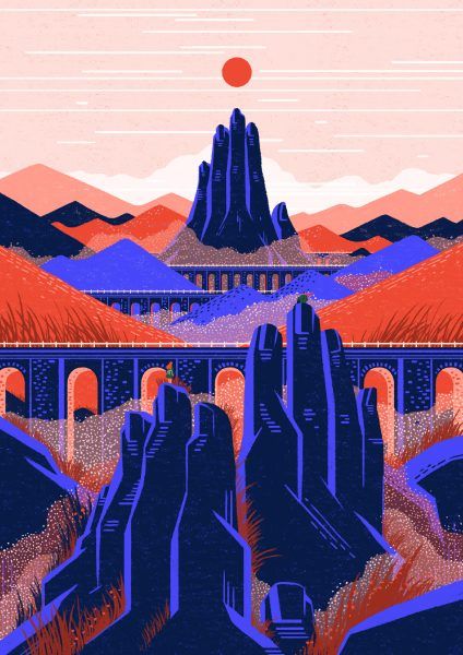 Yukai Du, Computer Illustration, Pink Landscape, Google Glass, Instagram Illustration, Art And Illustration, Hand Art, Flat Illustration, Editorial Illustration