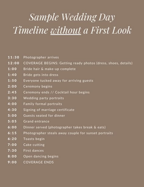 Wedding Day Timeline For 2pm Ceremony, 1pm Ceremony Timeline, Wedding Timeline With First Touch, 2pm Wedding Ceremony Timeline, Wedding Timeline For 2pm Ceremony, Wedding Time Line Day Of, Day Of Wedding Timeline 2:00 Ceremony, 4 O’clock Wedding Timeline, Wedding Timeline 6pm Ceremony