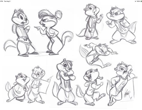 Chipmunk Character Design, Alvin In The Chipmunks, Squirrel Character Design, Chipmunk Illustration, Chipmunk Drawing, Chipmunk Cartoon, Squirrel Sketch, Squirrel Character, Squirrel Cartoon