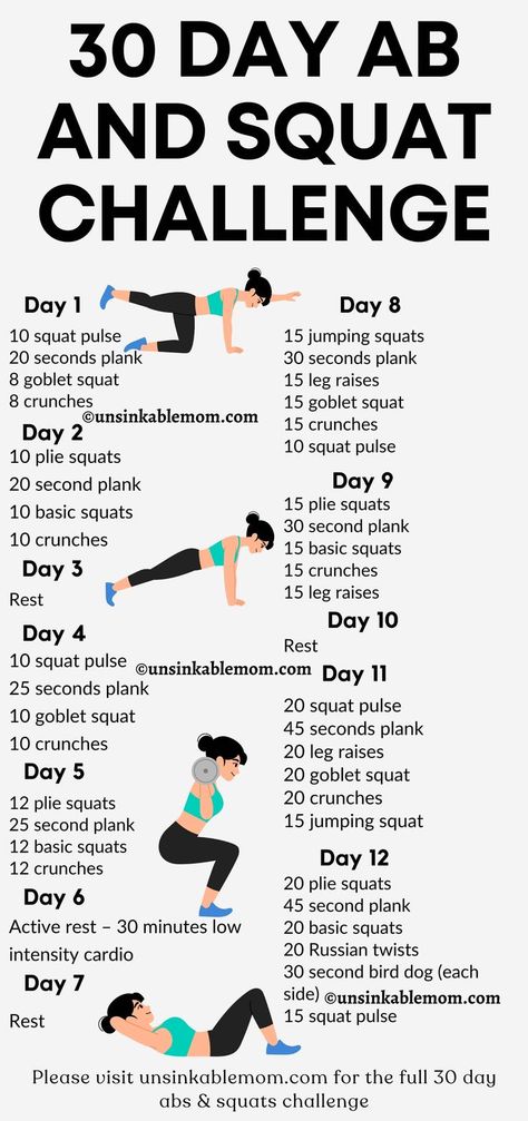 30 day ab and squat challenge for beginners 28 Day Abs Challenge, Beginner Workout Challenge At Home, 30 Day Ab And Glute Challenge, 30 Day Womens Workout Challenge, Workout Challenges For Women, 28 Day Calisthenics Challenge, Ab Challenge 30 Day, 2 Week Workout Challenge, Workout Challenge 30 Day