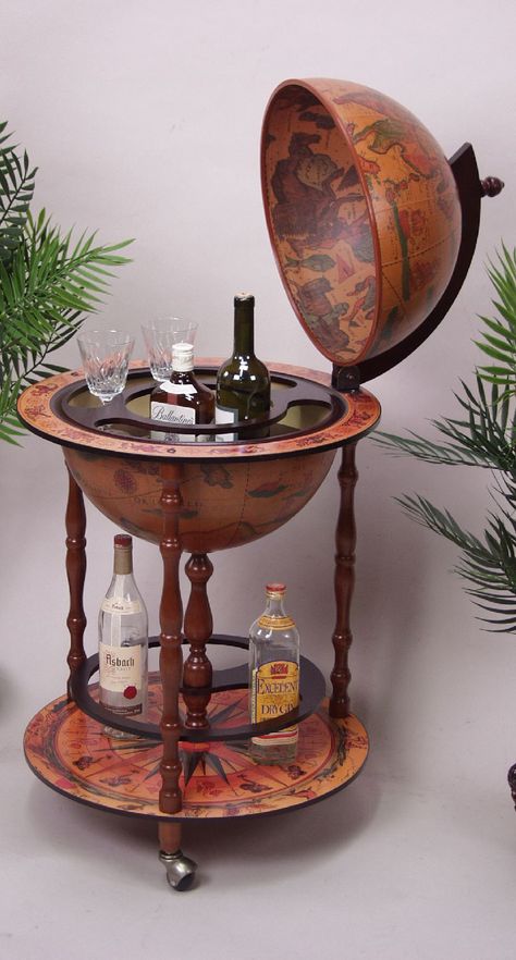 Mini Bar Ideas Small Spaces, Globe Bar Cart, Globe Furniture, Mini Bar At Home, Globe Bar, Rococo Furniture, Home Bar Cabinet, Bar Sets, Art Deco Bar