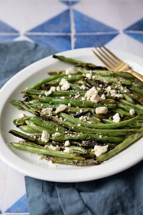 Grilled Green Bean Recipes, Beans Side Dish, Green Beans With Lemon, Grilled Green Beans, Green Beans Side, Grilled Vegetable Recipes, Green Beans Side Dish, Lemon Green Beans, Summer Side Dish