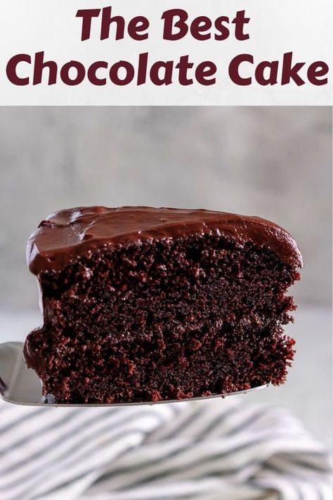 If you're searching for the best chocolate cake recipe, then look no further. Our's is rich, moist, and loaded with smooth chocolate ganache! #berlyskitchen Homemade Chocolate Buttercream Frosting, The Best Chocolate Cake Recipe, Best Chocolate Cake Recipe, Homemade Chocolate Frosting, The Best Chocolate Cake, Homemade Buttercream Frosting, Chocolate Cake Recipe Moist, Amazing Chocolate Cake Recipe, Ganache Cake