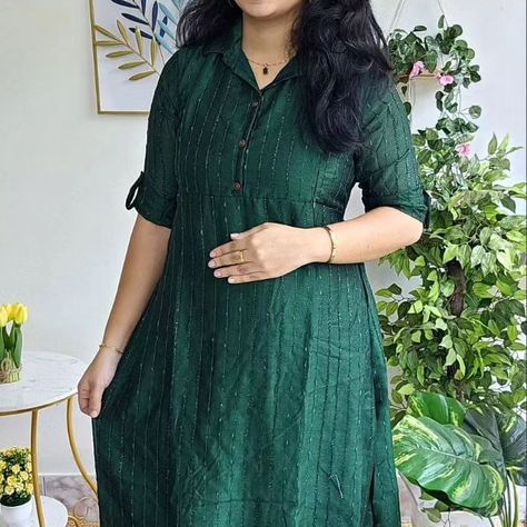 Feeding Party Wear Dress, Full Collar Kurti Design, Feeding Kurtis Design With Zip, Feeding Kurtis Design, Maternity Party Wear, Feeding Kurtis, Feeding Kurti, Collar Kurti Design, Collar Kurti