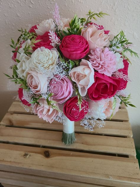 This gorgeous mix of pinks is perfect for any season! My favorite bright fuschia/hot pink color is accented with other softer pinks! Beautiful faux greenery and preserved babies breath fill out this piece. For custom orders, send me a message! Please view our FAQs and policies for more information! Fuschia Pink Wedding Bouquet, Blush Pink And Fuschia Wedding, Rose Blush Wedding Theme, Hot Pink And Blush Wedding, Raspberry Pink Wedding Theme, Flowers For Hot Pink Prom Dress, Hot Pink And White Bouquet, Hot Pink And White Wedding Flowers, Fuschia Pink Wedding Theme