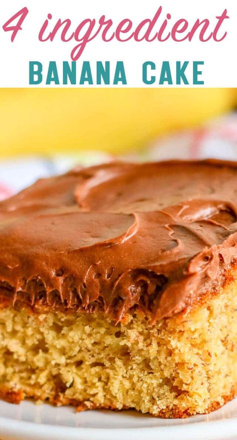 Semi Homemade Cake, Cake Recipes Strawberry, Banana Cake Mix, Banana Cake Recipe Easy, Cake With Chocolate Frosting, Recipes Strawberry, Boxed Cake Mixes Recipes, Cupcakes Recipes, Banana Cake Recipe