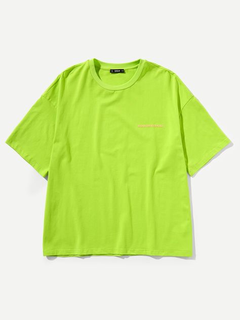 Men Drop Shoulder Ringer Tee -SheIn(Sheinside) Green Fashion Outfits, Stylish Mens Outfits, Ringer Tee, Trendy Tshirts, Mens Fashion Trends, Fashion Outfit, Green Fashion, Mens Tees, Drop Shoulder