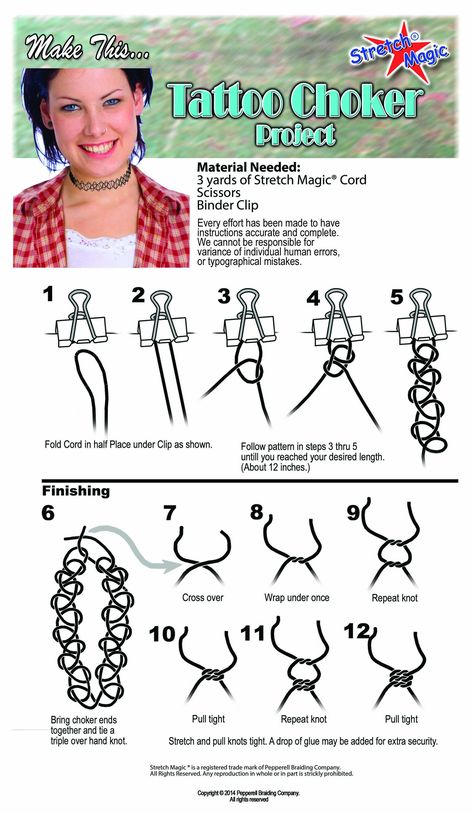 How To Do Tattoos, Knot Tying Instructions, Bracelet Knot, Tattoo Jewelry, Tattoo Choker Necklace, 90s Choker, Diy Choker, Magic For Kids, Knot Tying