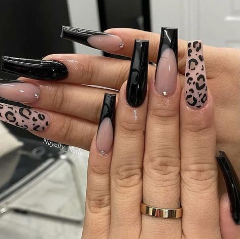 Elegant Acrylic Nails, Leopard Print Nail Art, Leopard Print Nail, Leopard Nail Designs, Print Nail Art, Leopard Print Nails, Grunge Nails, Girly Acrylic Nails, Glow Nails