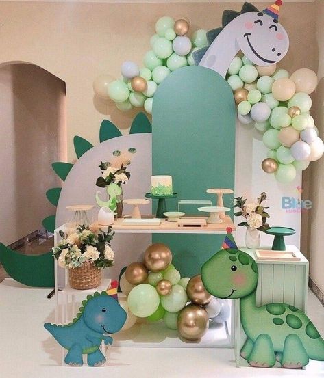 Baby Boy First Birthday Dinosaur Theme, First Dinosaur Birthday Party, 1st Dinosaur Birthday Party, One O Saurus Birthday, Dinasour Theme Birthday Party, Dinosaur One Year Birthday, Oneasaurus Birthday Party, Dino Centerpiece Party Ideas, Dinasour Baby Shower Theme