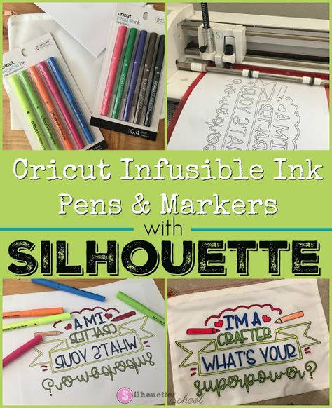 Cricut Infusible Ink Markers with Silhouette CAMEO Tutorial Cricut Infusible Ink Pens, Infusible Ink Pens, Silhouette School Blog, Silhouette Sketch, Ink Markers, Silhouette Cameo Crafts, Silhouette Cameo Tutorials, Silhouette School, Silhouette Tutorials