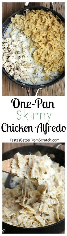 One-Pan Skinny Chicken Alfredo recipe is so EASY and tastes as great as the real deal, but without the extra calories! Recipe on TastesBetterFromScratch.com Alfredo Sause, Alfredo Recipes, Chicken Alfredo Recipe, Macros Diet, Chicken Alfredo Recipes, Alfredo Recipe, Pasta Dinners, Pasta Pasta, Alfredo Pasta