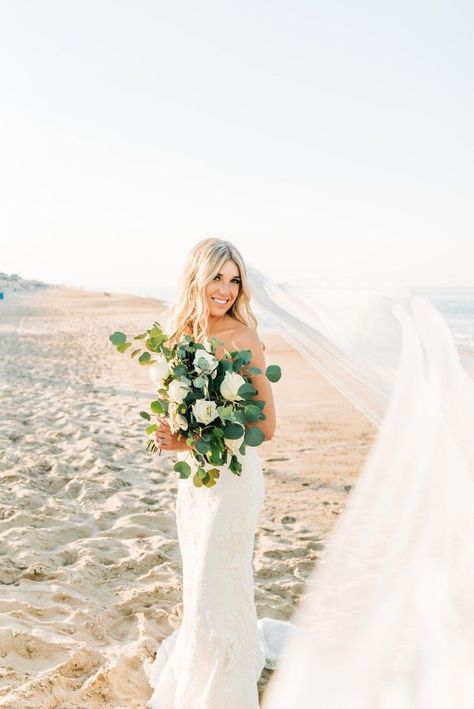 bride and her veil | Beach bridal portraits | unique veil shots | unique veil photos | Sunset Beach Wedding | Outer Banks Wedding Beach Bridal Portraits, Beach Wedding Portraits, Beach Veil, Outer Banks Sunset, Beach Wedding Veil, Bride On The Beach, Veil Shots, Beach Wedding Bride, Veil Photos