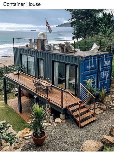 Container Home Designs, Sea Container Homes, Cargo Container House, Shipping Container Home Designs, Cabin Tiny House, Shipping Container House Plans, Container Houses, Container Buildings, Building A Container Home