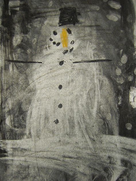 charcoal snowmen | Flickr - Photo Sharing! Subtractive Drawing, Art Toddlers, Art Elementary, Museum Ideas, Easy Things To Draw, Elementary School Art, Teaching Drawing, Drawing Lessons For Kids, Art Charcoal