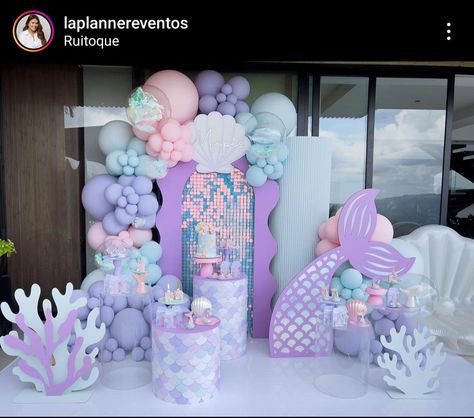 Mermaid Birthday Party Decorations Diy, Princess Theme Party Decorations, The Little Mermaid Party, Mermaid Birthday Decorations, Mermaid Birthday Party Decorations, Mermaid Theme Birthday Party, Ariel Birthday, Simple Birthday Decorations, Baby Shower Theme Decorations