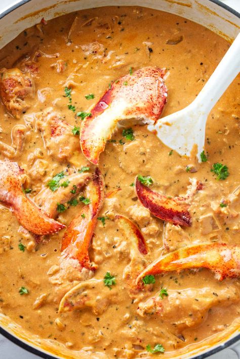 Seafood Pasta Sauce Recipe, Lobster Meals, Lobster Pasta Recipe, Lobster Cream Sauce, Lobster Sauce, Lobster Pasta, Crab Pasta, Seafood Lasagna, Tomato Cream Sauce