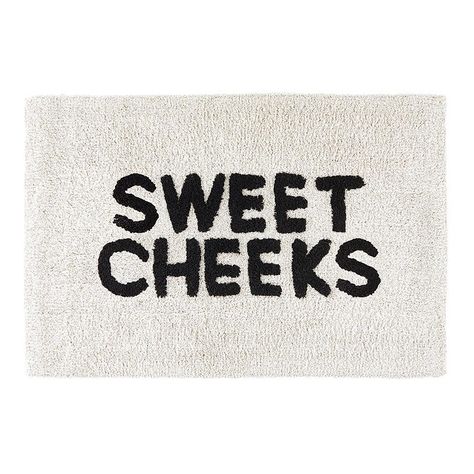 Give yourself a little happy message when you get ready for the day and end the day. New bathmats in store and online. . . . #bathmat #sweetcheeks #hellolovely #homedecor #bathdecor #shopsmall Bath Mats Bathroom Ideas, College House, Luxury Pajamas, Sweet Cheeks, Future Apartment, College Apartment, Girl House, Spa Gifts, Apartment Room