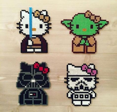 Crow Perler Bead Pattern, Perler Beads Disney Patterns, Star Wars Melty Beads, How To Perler Beads, Kawaii Fuse Beads, Disney Perler Beads Ideas, Complex Perler Bead Patterns, Huge Perler Bead Creations, Starwars Perler Bead Patterns