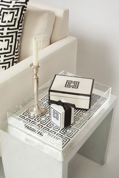 Acrylic Furniture, Black And White Interior, Unique Storage, Stylish Rugs, Acrylic Designs, Acrylic Tray, Chic Home, White Interior, Inspired Homes