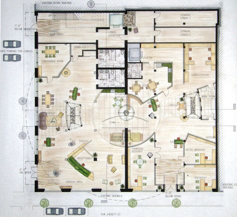 retail and showroom floor plan Furniture Store Layout Floor Plans, Furniture Store Layout, Showroom Floor Plan, Retail Floor Plan, Office Furniture Layout, Plan Layout, House Paint Interior, Kitchen Showroom, Store Layout