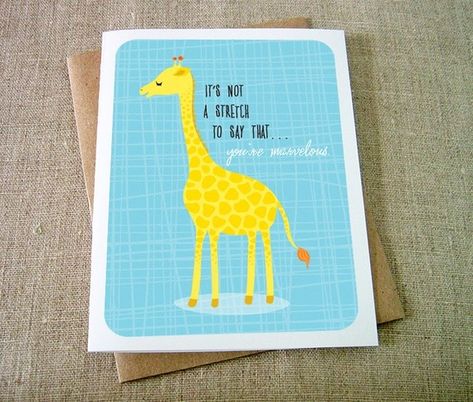 animal pun cards! $3.50 SparklePaw | Jacob :) | Pinterest Giraffe Puns, Pun Cards, Kindness Challenge, Animal Puns, Kids Valentines, Bad Puns, Pun Card, Holiday Crafts For Kids, Gift Suggestions