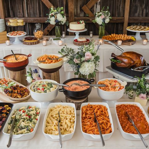 5 Essential Tips for the Perfect Pasta Bar Buffet: Your Ultimate Guide - Pizza Pasta Bar Wedding, Make Your Own Pasta Party, Graduation Party Pasta Bar, Pasta Bar Toppings, Pasta Bar Ideas Birthday, Pasta Bar Party Ideas, Spaghetti Bar Party, Cheap Catering Ideas, Pasta Station Wedding