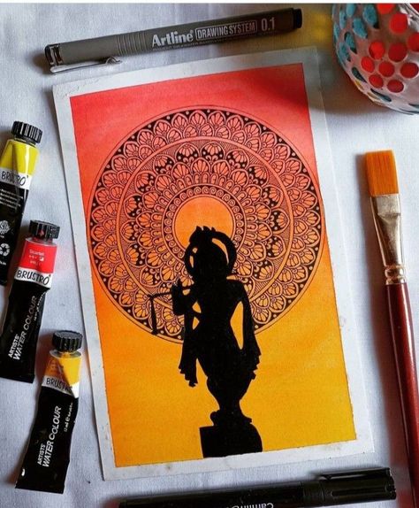 Canvas Art: A Creative Spectrum Radha Krishna Mandala Painting, Face Without Features Art, Mandala Of Krishna, Janmashtami Canvas Painting, Krishna Easy Art, Gods Mandala Drawing, Radhakrishna Drawing Ideas, Krishna Mandala Art Colourful, Kanha Ji Mandala Art