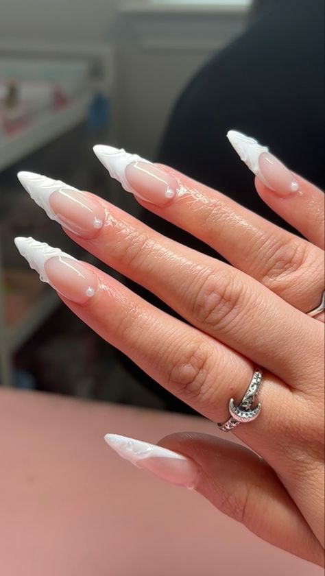 Nail Selfies, Wife Nails, Nails Collection, French Tip Acrylic Nails, Glow Nails, Classy Acrylic Nails, Short Square Acrylic Nails, Acrylic Nails Coffin Pink, Pearl Nails