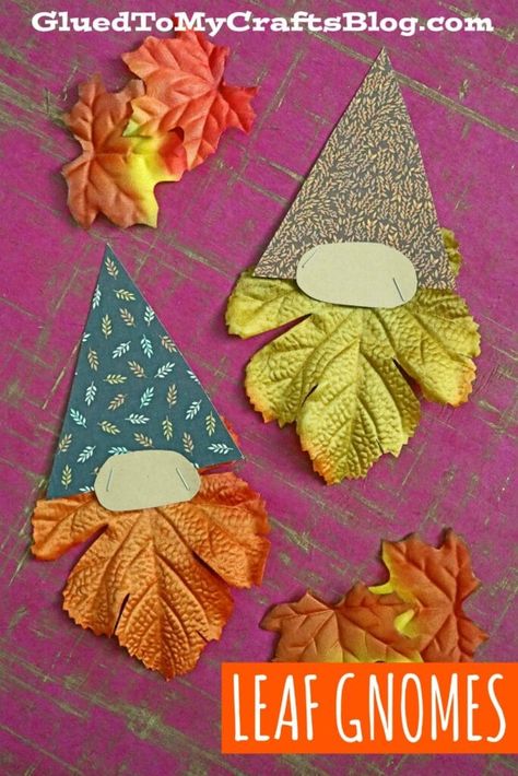 Gnome Thanksgiving Bulletin Board, Fall Gnome Bulletin Boards, Mushroom Crafts For Toddlers, Leaf Gnome, Gnome Craft, Fall Paper Crafts, Prek Ideas, September Crafts, November Crafts