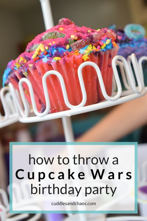 how to throw a Cupcake Wars birthday party for kids Cupcake Wars Birthday Party, Cupcake Wars Party, Baking Birthday Parties, Cupcake Birthday Party, Cupcake Wars, 9th Birthday Parties, Birthday Party For Teens, Baking Party, 10th Birthday Parties