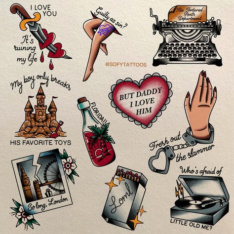 I call all the poets to this meeting, my TTPD part 1 flash is now on 🫶🏻 obsessed with the new album, thank you @taylorswift 🤍 (London… | Instagram London Polaroid, Record Player Tattoo, One Direction Tattoos, Traditional Tattoo Flash Art, Traditional Tattoo Inspiration, Taylor Swift Tattoo, Traditional Style Tattoo, Lyric Tattoos, Traditional Tattoo Sleeve