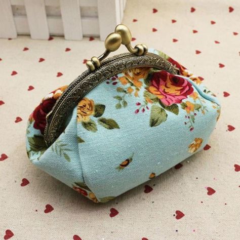 Notions Bag, Unique Wallets, Retro Fashion Women, Mini Coin Purse, Small Coin Purse, Vintage Clutch, Coin Purse Wallet, Floral Retro, Change Purse