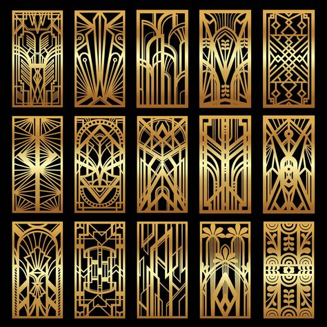 Art Deco Black And Gold, Art Deco Outdoor Lighting, Art Deco Great Gatsby, Great Gatsby Vibes, Art Deco Wedding Arch, Great Gatsby Painting, Art Deco Designs, Art Deco Wedding Ideas, Art Deco Signage