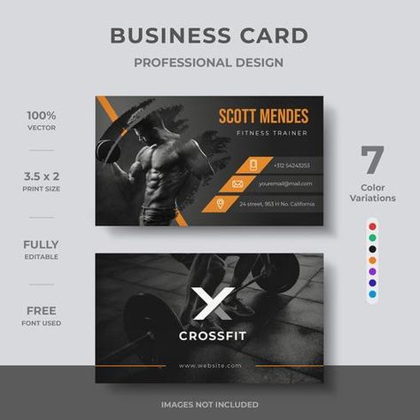 Fitness Business Card Design, Gym Visiting Card Design, Gym Business Card, Gym Membership Card, Personal Trainer Business Card, Fitness Business Card, Gym Business, Blogger Logo, Card Workout