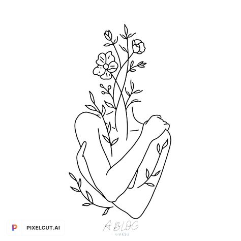 Hug Aesthetic, Tattoo Aesthetic, Design Flower, You Matter, Love Yourself First, Love Yourself, Line Drawing, Matter, Design