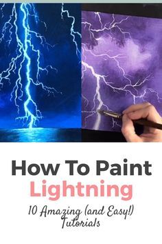 Painting Ideas On Canvas Lightning, Painting Ideas Lightning, Moonlight Painting Easy, Purple Painting Ideas On Canvas, Color Art Lessons, Canvas With Acrylic Paint, Easy Acrylic Painting Ideas, Painting Instructions, Easy Painting Ideas On Canvas