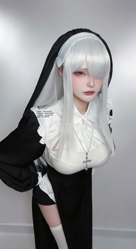 Cosplay Senyamiku, Senyamiku Cosplay, Cosplay Nun, Nun Cosplay, Maid Cosplay, Seductive Clothes, Japanese Outfits, Cosplay Outfits, Curvy Fashion