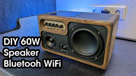 Diy Speaker Box Ideas, Bluetooth Speaker Box, Diy Boombox, Diy Bluetooth Speaker, Wooden Speakers, Music Corner, Audio Ideas, Speaker Projects, Lamp Diy