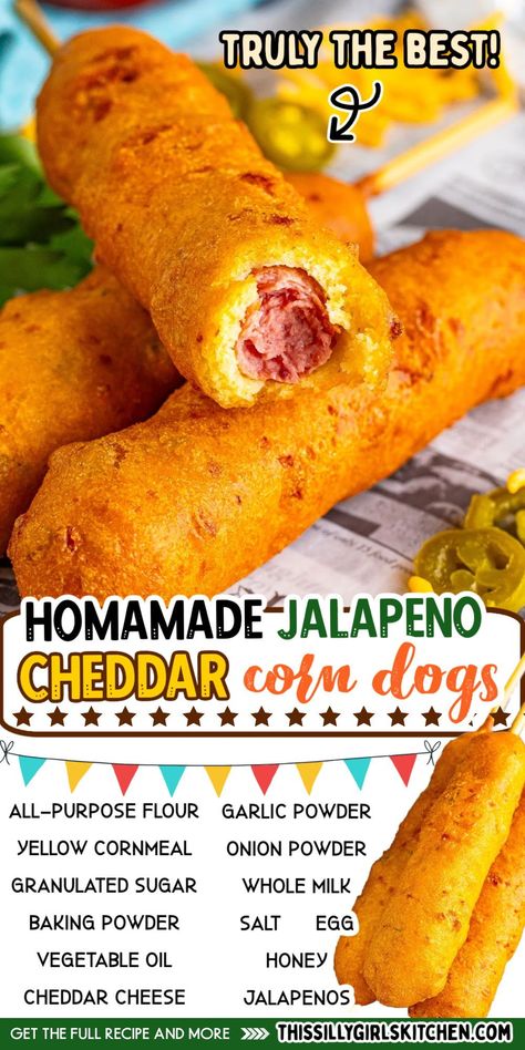 Best Corn Dog Recipe, Weiner Recipes Dishes, Sides For Corn Dogs, Chilli Cheese Corn Dogs, Easy Corn Dogs, Homemade Corndog Recipe, Chilli Dogs Recipe, Side Dishes For Hot Dogs, Corn Dogs Homemade